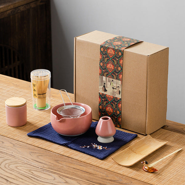 9-Piece Japanese Matcha Tea Set for Authentic Ceremony - Complete Matcha Preparation Gift Set with Bowl, Whisk, and Accessories