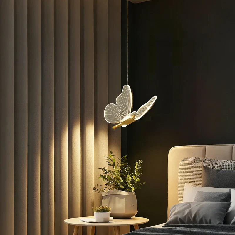 Aetherwing Butterfly Pendant Light – Sculptural Modern Ceiling Fixture, Single or Twin