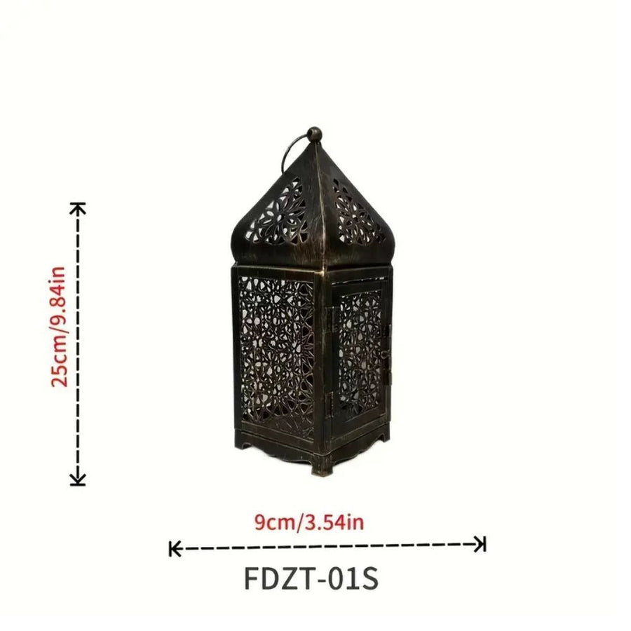 Antique Iron Candle Holder with Intricate Metalwork for Indoor and Outdoor Use – Compatible with Tea Light or Candle Stick Holders