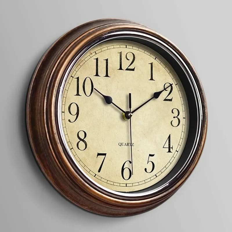 Classic Home Decor | Wall Clock with Silent Mechanism | 30 cm Brown Finish for Peaceful Elegance 0
