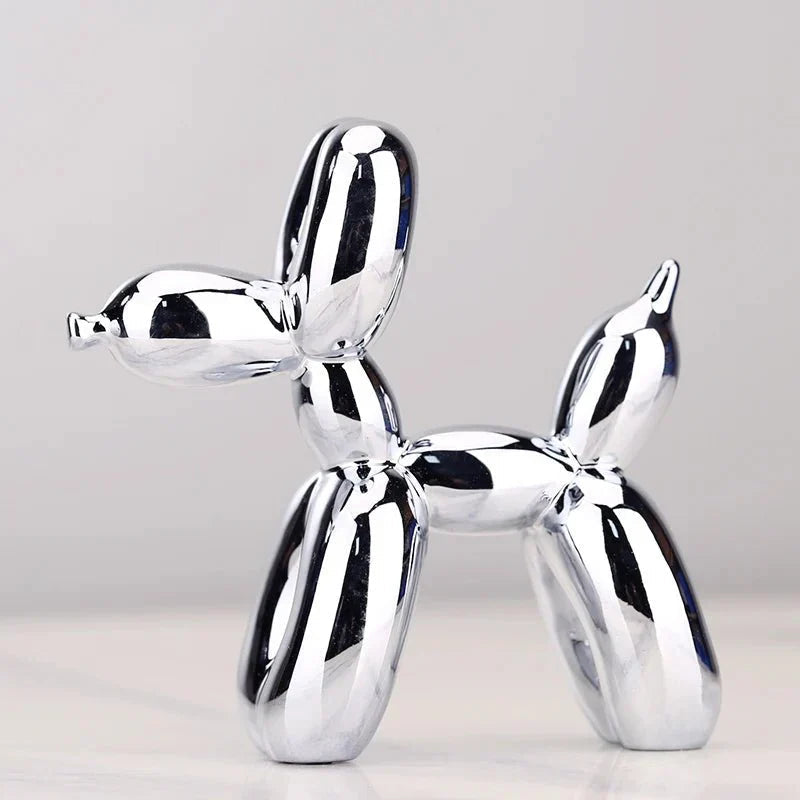 Contemporary Decorative Figurine | Resin Balloon Dog with Glossy Finish | Stylish Home Accent for Modern Interiors 0