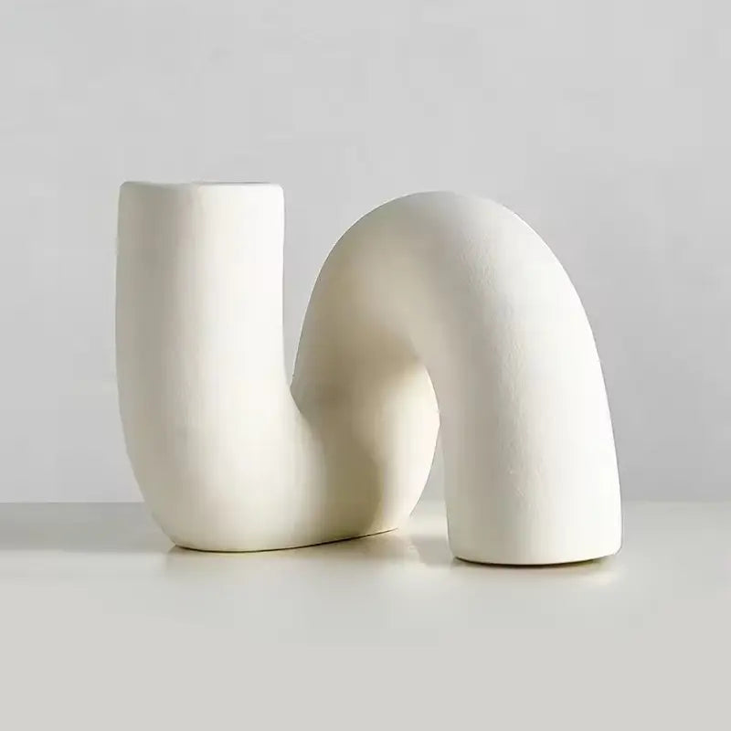 Elegant Porcelain Decorative Vase with Handcrafted Finish | Minimalist Centerpiece for Floral Displays 0