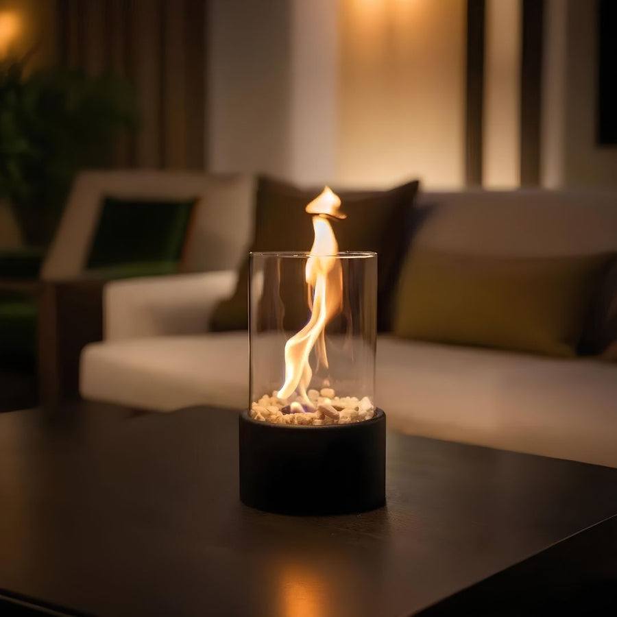 Everlasting Flame Oil Lamp – Elegant Indoor Ambient Lamp in Black or White, Medium or Large
