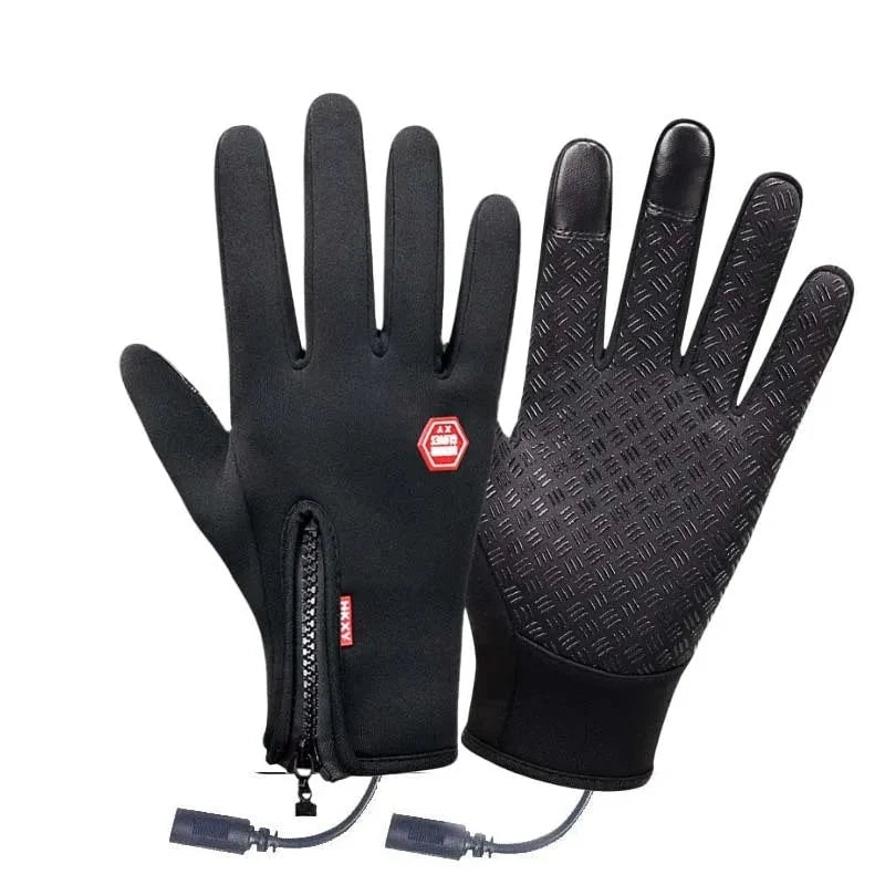Heated Winter Gloves for Men with Touchscreen Fingertips, Non-Slip Grip, Zipper Closure – Best Winter Work Gloves