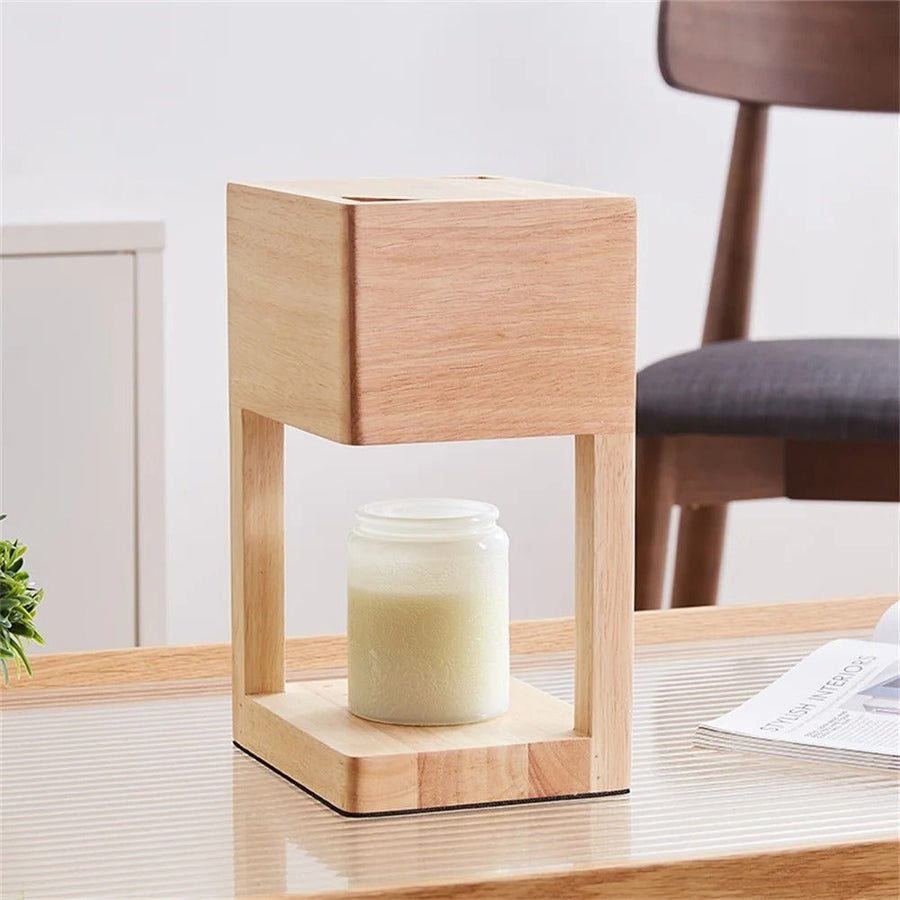 Indoor Table Lamp with Built-In Candle Holder – Dual Function Nightstand Lamp for Bedroom and Living Room