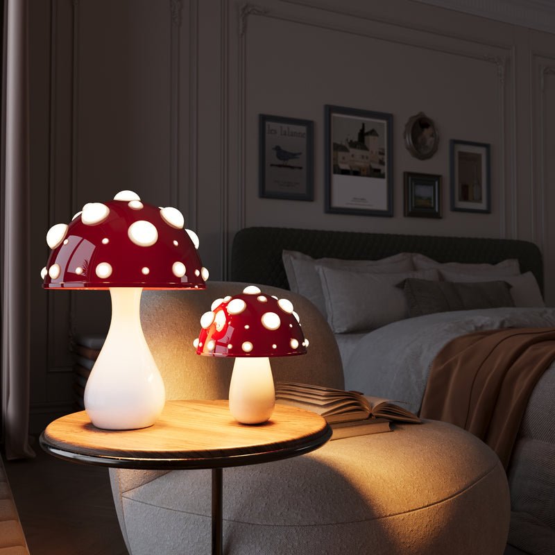 LED Mushroom Table Lamp, Warm White Light, Modern Design, Cordless and Wired Options, Perfect for Bedside or Living Room