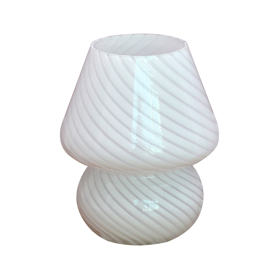 Murano-Style Glass Mushroom Table Lamp with USB Power and Stepless Dimming – Elegant Bedside or Desk Lamp for Bedroom Ambiance