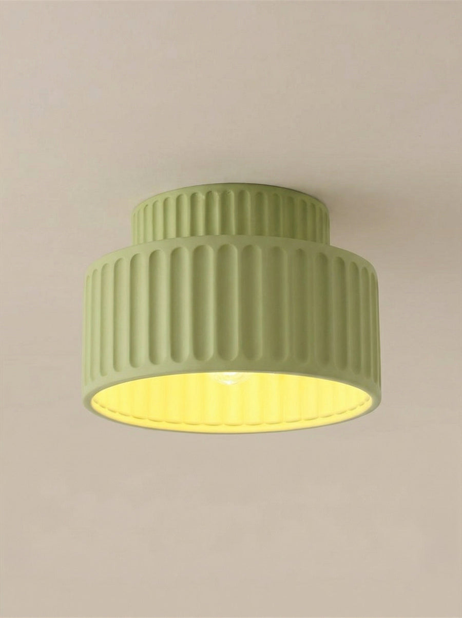 Nordic Modern LED Ceiling Light – Dimmable Fluted Flush Mount, Scandinavian Minimalist
