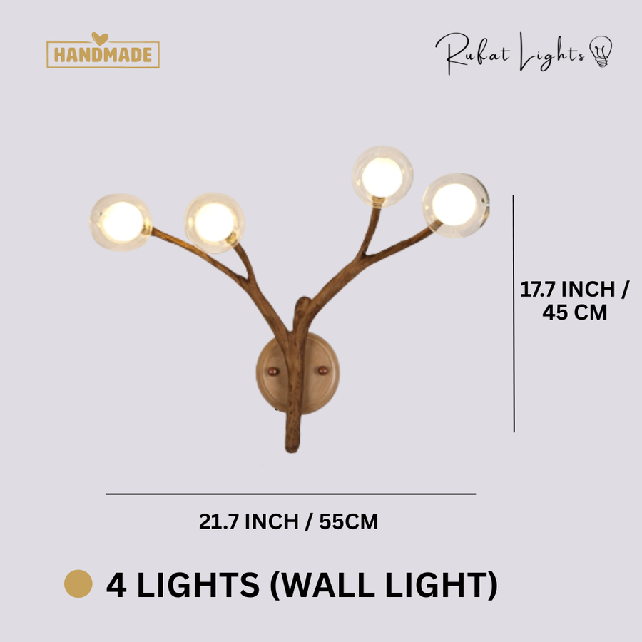 Nordic Rustic Tree Branch Chandelier Light – Adjustable Height Modern Chandelier for Dining Room and Home Decor