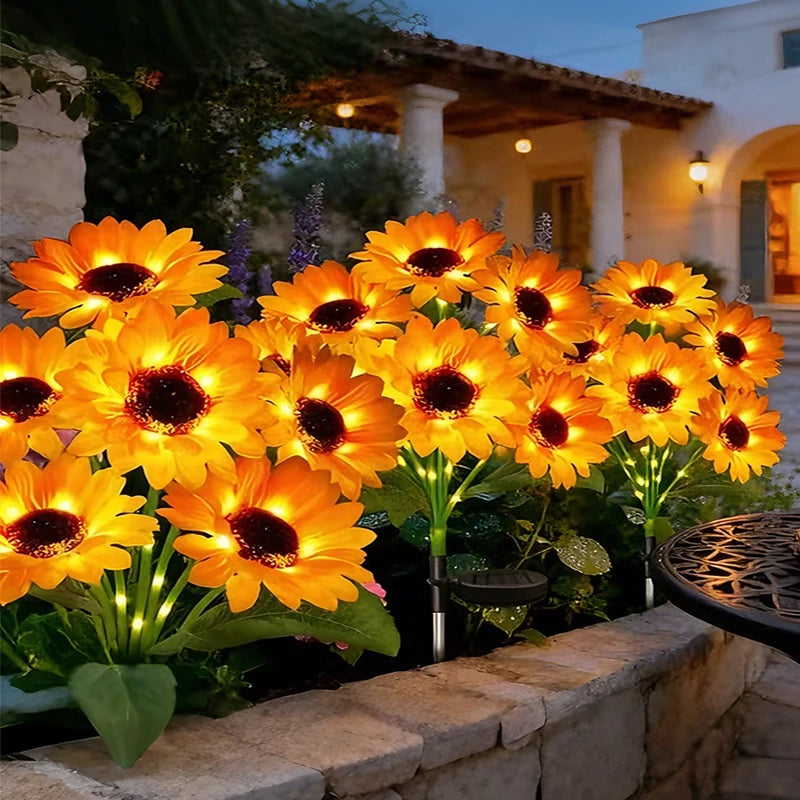 Solar Garden Lights with 6 Adjustable Sunflower Heads – Waterproof Outdoor Lights for Yard and Patio Decor