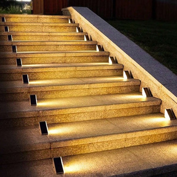 Solar Stair Lights – Outdoor LED Step Lights for Garden, Deck & Pathway, Sets of 4–20