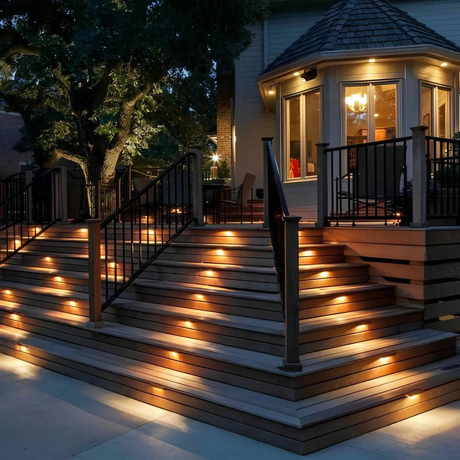 Solar Step Lights – Outdoor LED Deck & Stair Lights, Brown or Black, Sets of 8 or 16