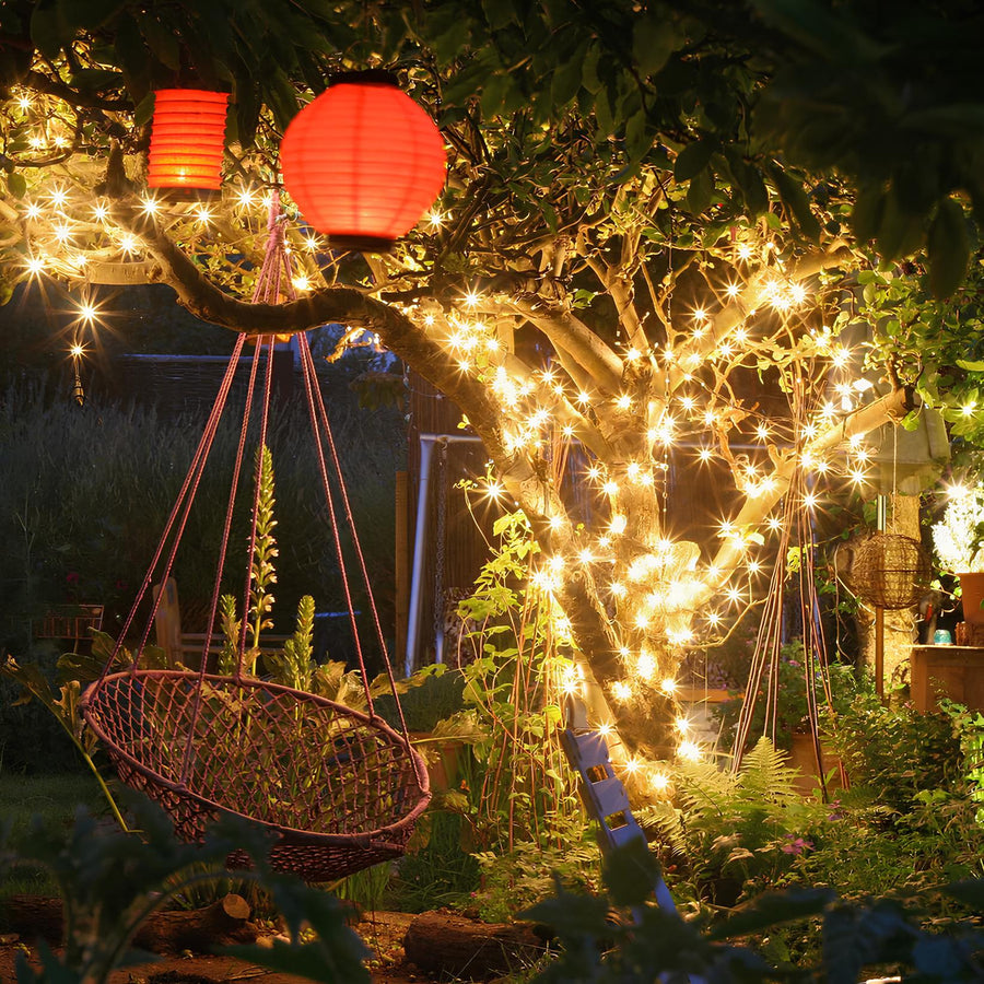 Solar String Fairy Lights – Waterproof Outdoor Garden Lights, 5–50m, Warm White & Multicolor