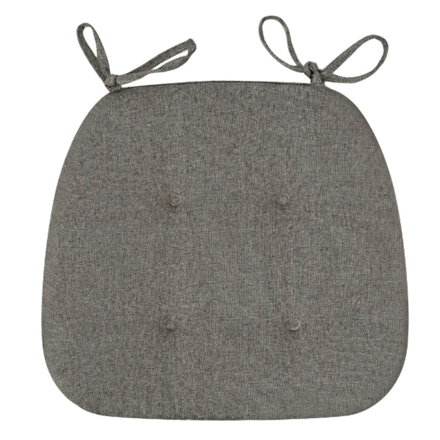 Tufted Chair Cushion with Tie Straps, Durable Microfiber Blend, 17x16x14 Inches