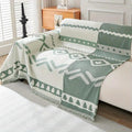 Reversible side of the bohemian chenille throw blanket displaying the alternate colour pattern