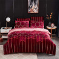 3-Piece Duvet Cover Set in Microfiber with Double-Sided Geometric Space Design – Queen Size Bed Covers for Stylish Bedrooms