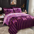 3-Piece Duvet Cover Set in Microfiber with Double-Sided Geometric Space Design – Queen Size Bed Covers for Stylish Bedrooms