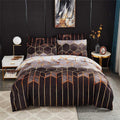 3-Piece Duvet Cover Set in Microfiber with Double-Sided Geometric Space Design – Queen Size Bed Covers for Stylish Bedrooms