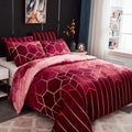 3-Piece Duvet Cover Set in Microfiber with Double-Sided Geometric Space Design – Queen Size Bed Covers for Stylish Bedrooms