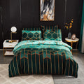 3-Piece Duvet Cover Set in Microfiber with Double-Sided Geometric Space Design – Queen Size Bed Covers for Stylish Bedrooms