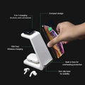 3-in-1 Wireless Charger Dock with 15W Fast Charging for Smartphone, Smartwatch, and Earbuds - Sleek and Compact Design