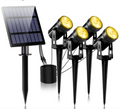 5-Piece Solar Spotlights Outdoor Set with Adjustable Heads and Dusk-to-Dawn Sensor for Yard Illumination