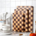 Acacia Wood Cutting Board with Chess-Inspired Design – Durable Butcher Block for Chopping and Serving