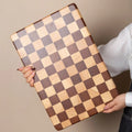 Acacia Wood Cutting Board with Chess-Inspired Design – Durable Butcher Block for Chopping and Serving