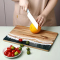 Acacia Wood Cutting Board with Ocean Resin Art – Unique Handcrafted Kitchen Decor for Chopping and Serving