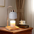Adjustable Candle Warmer Lamp with Solid Wood Base and 50W Halogen Bulb – Versatile Wax Melt Warmer with Timer and Brightness Settings
