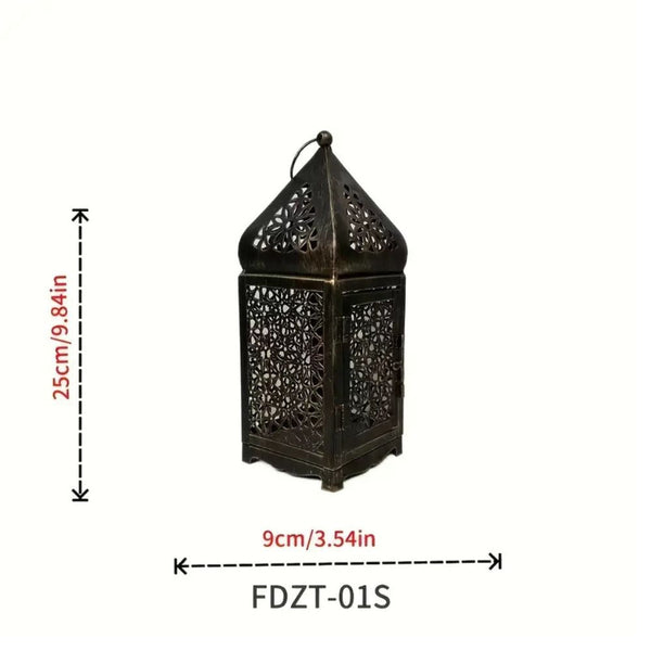 Antique Iron Candle Holder with Intricate Metalwork for Indoor and Outdoor Use – Compatible with Tea Light or Candle Stick Holders