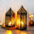 Antique Iron Candle Holder with Intricate Metalwork for Indoor and Outdoor Use – Compatible with Tea Light or Candle Stick Holders