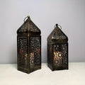 Antique Iron Candle Holder with Intricate Metalwork for Indoor and Outdoor Use – Compatible with Tea Light or Candle Stick Holders