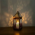 Antique Iron Candle Holder with Intricate Metalwork for Indoor and Outdoor Use – Compatible with Tea Light or Candle Stick Holders