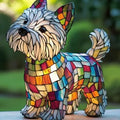 Art Deco Stained Glass Table Lamp with Dog Design – USB Powered Bedside and Bedroom Lamp for Unique Home Decor