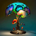 Art Nouveau Stained Glass Table Lamp – Unique Mushroom Design for Bedroom or Living Room, Warm Ambient Light