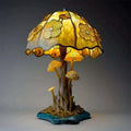 Art Nouveau Stained Glass Table Lamp – Unique Mushroom Design for Bedroom or Living Room, Warm Ambient Light