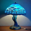 Art Nouveau Stained Glass Table Lamp – Unique Mushroom Design for Bedroom or Living Room, Warm Ambient Light