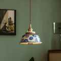 Artisan Lighting | Kitchen Pendant Lighting with Hand-Painted Ceramic Shade | Unique Floral Design for Elegant Ambiance 0
