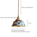 Artisan Lighting | Kitchen Pendant Lighting with Hand-Painted Ceramic Shade | Unique Floral Design for Elegant Ambiance 2