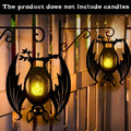 Bat Lantern Candle Holder – Gothic Decorative Accent for Indoor and Outdoor Use, Weather-Resistant Wood, Unique Bat Silhouette
