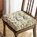 Bird and Leaf Pattern Chair Cushion with Thick Padding and Portable Strap – 16.5 x 16.5 Inches