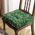 Bird and Leaf Pattern Chair Cushion with Thick Padding and Portable Strap – 16.5 x 16.5 Inches