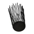 Black Iron Candle Holder with Geometric Design for Desk and Table Decor
