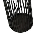 Black Iron Candle Holder with Geometric Design for Desk and Table Decor