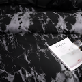 Black Marble Duvet Cover Set – 3-Piece Microfiber Queen Bed Covers with Pillowcases for Modern Bedroom Decor