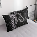 Black Marble Duvet Cover Set – 3-Piece Microfiber Queen Bed Covers with Pillowcases for Modern Bedroom Decor