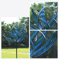 Blue Lotus Wind Spinner - Elegant Metal Garden Ornament with Intricate Design for Outdoor Decor