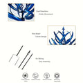 Blue Lotus Wind Spinner - Elegant Metal Garden Ornament with Intricate Design for Outdoor Decor