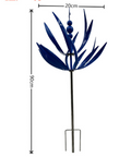 Blue Lotus Wind Spinner - Elegant Metal Garden Ornament with Intricate Design for Outdoor Decor